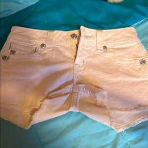 Women's Cream Denim Shorts